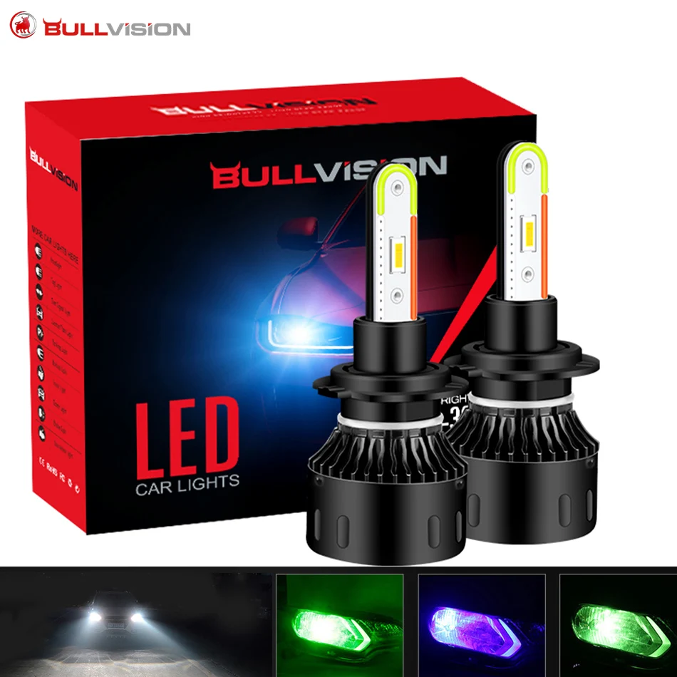 H7 RGB Led Headlight h4 h8 h9 9005 hb3 led 9006 hb4 h11 lights white red blue rgb multi-colored lamp car bulbs with bluetooth | Автомобили