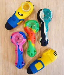 Tubulação inquebrável do bob da coleção da tubulação de fumo do silicone com construído no armazenamento