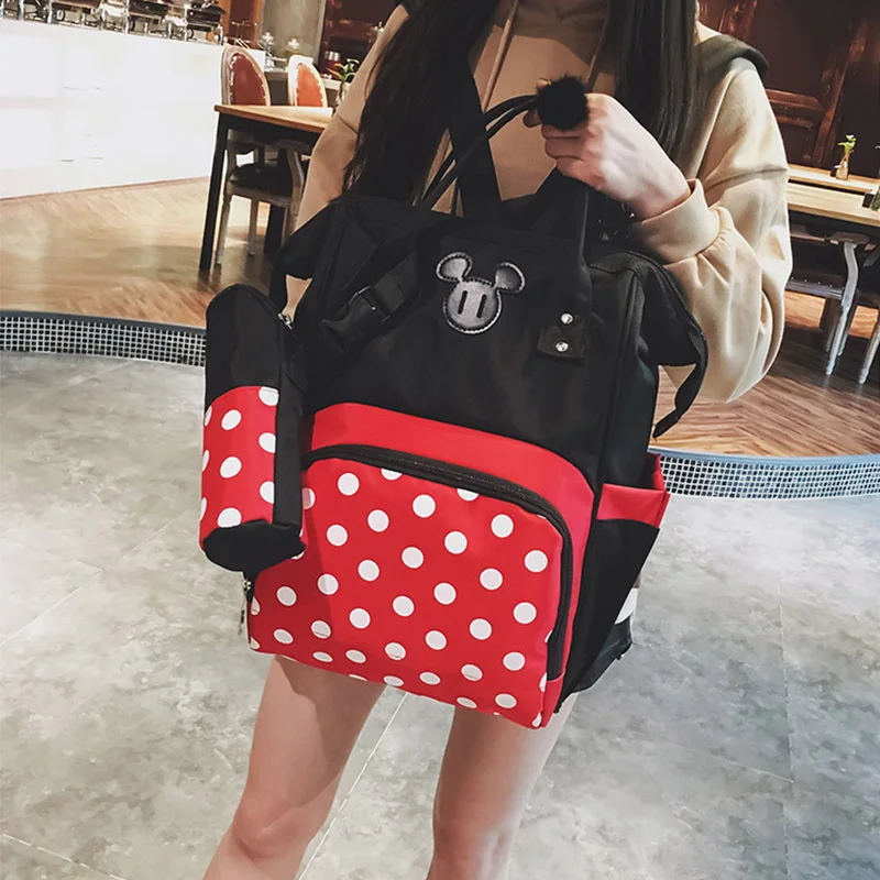 Made in Korea Genuine Bag Disney Mickey Mouse Backpack Black Pink Red color 