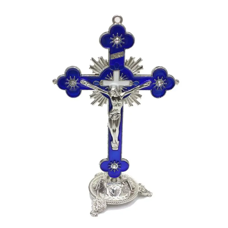 

Church Relics Jesus on the Stand Cross Wall Crucifix Antique Home Chapel Decor