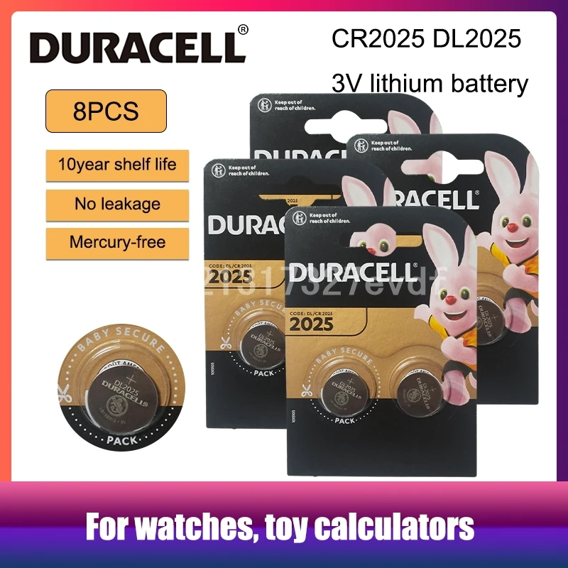 Литиевые Батарейки для часов DURACELL cr2025 ECR2025 BR2025 DL2025 KCR2025 LM2025 3v 8 шт. | Электроника