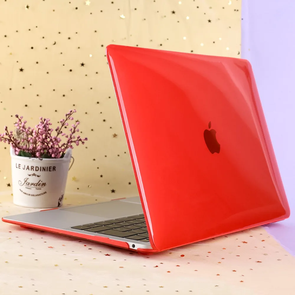 Кристальный Жесткий Чехол для ноутбука Apple Macbook 11 12 13 15 дюймов Air Pro retina с/без сенсорной панели A1932/A1990/A2159 - Цвет: Crystal Red