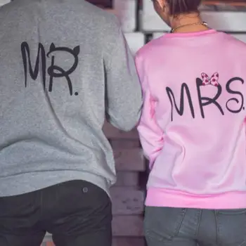 

Couples plus fleece sweatshirt printed large size long sleeve sweatshirt