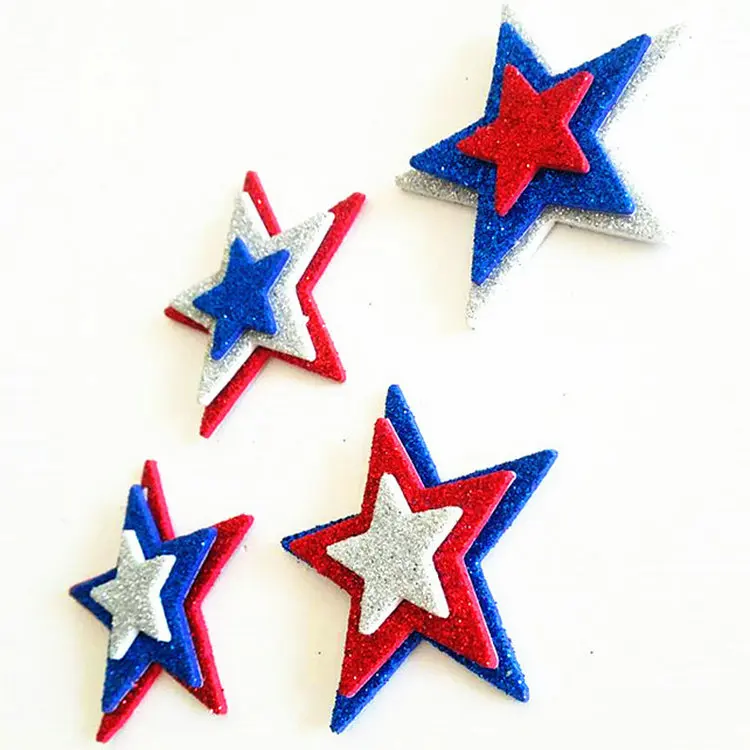 Foam Star Glitter Stickers for 4th of July, Arts and Crafts