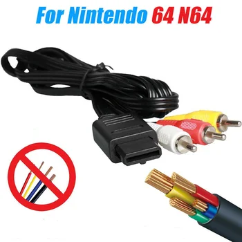 

TV Game Cable Wire FOR Nintendo N64 Audio Video A/V Cable Cord Wire Three Color Line