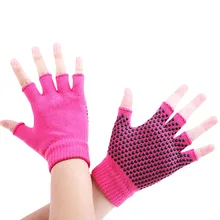 Женские нескользящие силиконовые перчатки для йоги, гелевые перчатки для пилатеса на полпальца, дышащие перчатки без пальцев для тренажерного зала