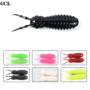 

CCLTBA 2pcs/lot Insect Soft Fishing Lures 9.0cm 10g Durable Silicone Lures Soft Worm for Bass Pike Fishing
