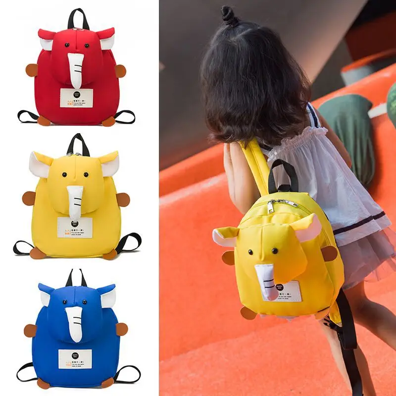 

Korean-style Cartoon CHILDREN'S School Bags 1-3 Years Old Kindergarten Anti Lost Backpack Cute Elephant Backpack Kids School Bag