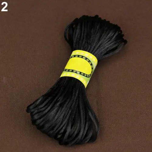 20 цветов нейлоновый шнур нить китайский узел макраме шнур браслет плетеные Струны DIY кисточки вышивка бисером Шамбала струны нить - Цвет: Черный