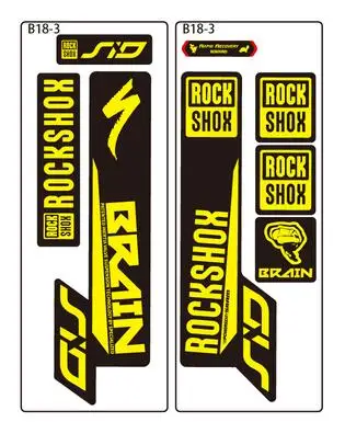Наклейка ROCK SHOX SID BRAIN Fork, Эпическая наклейка на переднюю вилку, наклейка на велосипед, велосипедные наклейки - Цвет: yellow