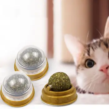 

Natural Catnip Cat Wall Stick-on Ball Toy Treats Healthy Natural Grass Snack 72XF