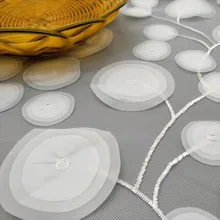 Ширина 130 см стиль сплошной цвет Мягкая Вышивка Тюль Ткань для рукоделия свадебное платье одежда изготовление декора ткань