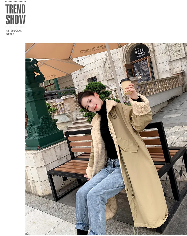 Новинка, стильное плотное пальто из овечьей шерсти и хлопка для фотосессии, пальто из берберского флиса, Модная хлопковая стеганая одежда средней длины