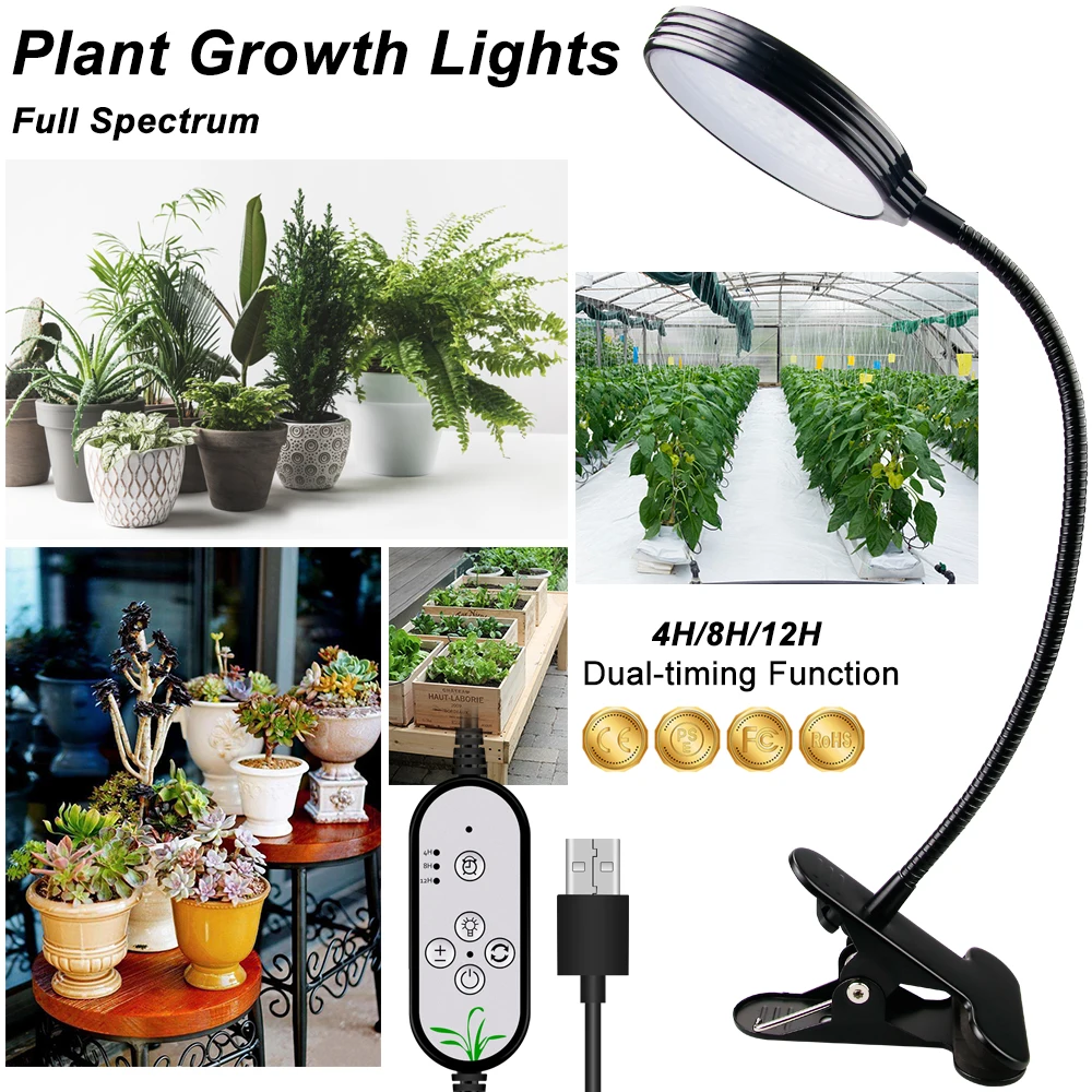 

USB Plant Light LED Full Spectrum Grow Light LED Hydroponics Lighting 5V Growth LED Lamp Greenhouse Flower Seedling Phyto Lamp