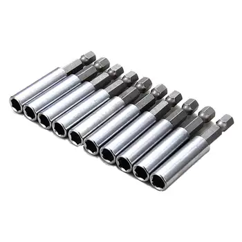 

10x Magnetic Extension Socket Drill Bit Holder 1/4inch Hex Power Screwdriver Tools