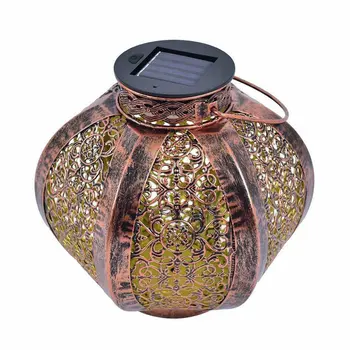 

Solar Big Lantern Hanging Garden Outdoor Lights Waterproof Led Metal Table Lamp Metal Projection Lamp Garden Decoration