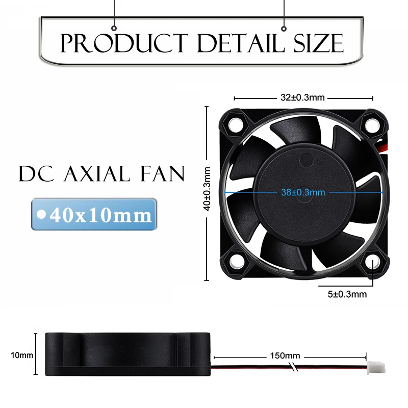 Cooling Fan 2 Pcs Gdstime 5V 12V 24V 40x40x10mm 40mm Ball Bearing Mini Brushless DC Small Cooling fan 4010 4cm 3D Printer Exhaust Cooler