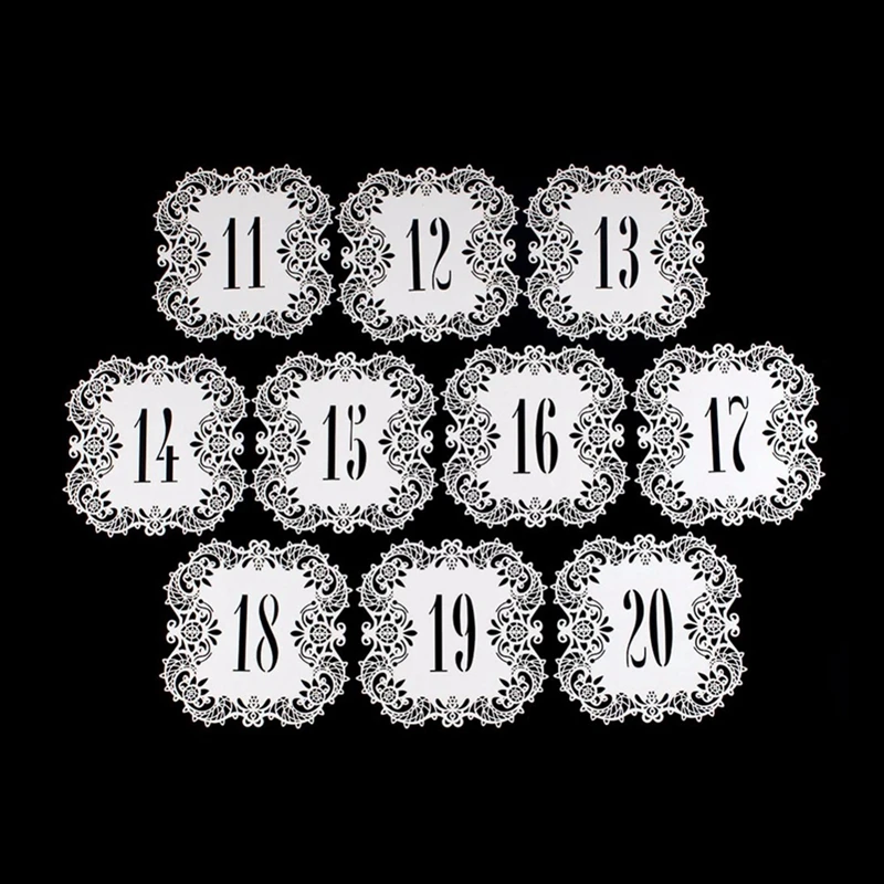 10pcs/set Wedding Table Number Table Cards Hollow Card Numbers Vintage Wedding Decoration Event Party Supplies 11-20 10pcs/set Wedding Table Number Table Cards Hollow Card Numbers Vintage Wedding Decoration Event Party Supplies 11-20