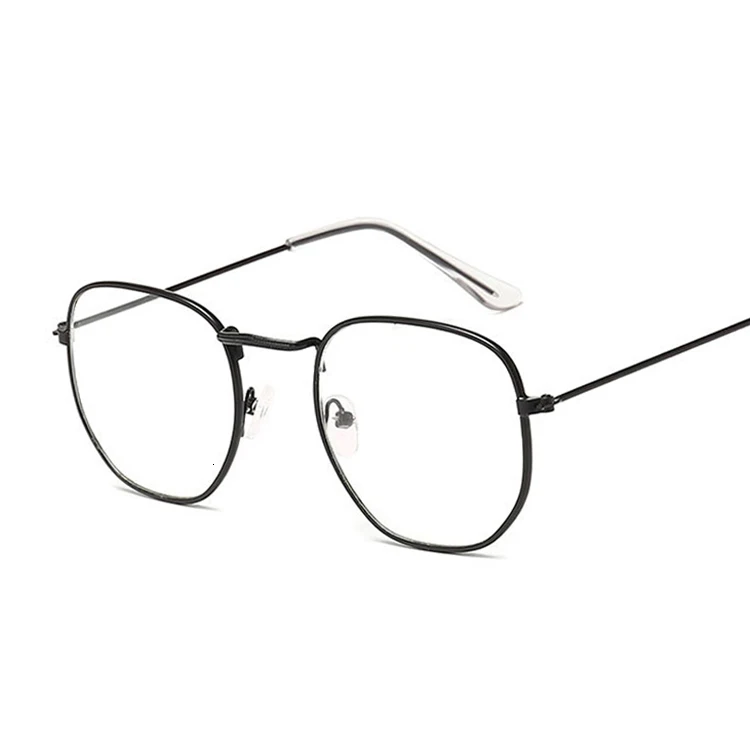 Новые модные женские очки, оправа для мужчин, черная оправа для очков, Ретро стиль, полигон, прозрачные линзы, очки, оптическая оправа для очков - Цвет оправы: Black Trans