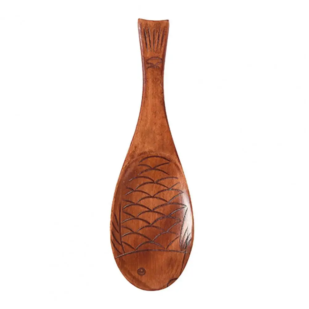 Rice Scoop Eco-friendly Non-stick Easy Clean Handmade Fish Shapes Wooden Rice Paddle Kitchen Tools Shovel