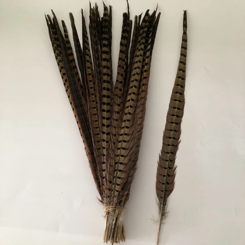 

100Pcs/Lot Natural Ringneck Pheasant Tail Feathers for Crafts 55-60CM 22-24" Wedding Decorations Pheasant Feather Plumes Plumas