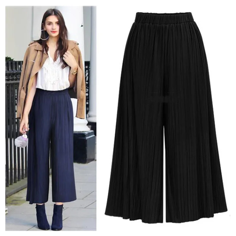 

Jielur Wide Leg Pants Women Loose Trousers Cotton Korean Casual Elastic Waist Pants Female Vintage Streetwear Casual BF Spring