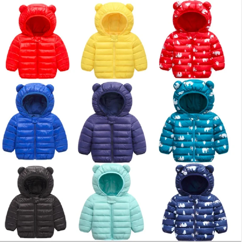 

Kids Jackets Winter Hooded Children Down Jackets For Girls Candy Color Warm Kids Down Coats For Boys 1-5T Outerwear Clothes