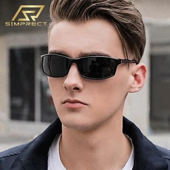

SIMPRECT 2020 Aluminum Magnesium Polarized Sunglasses Men Sport Square Sunglasses Mirror Fashion Anti-glare Sun Glasses For Men