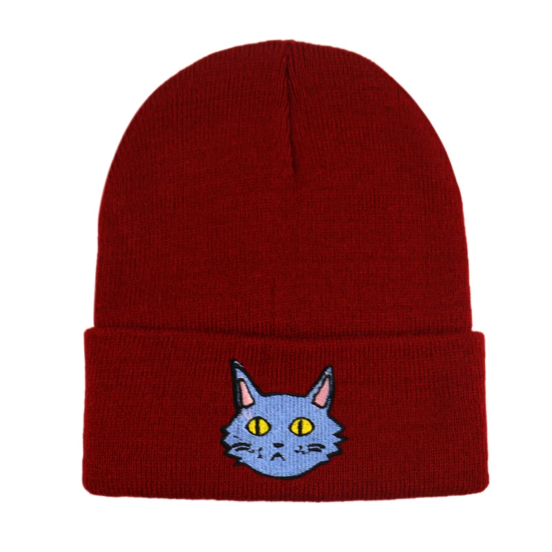 FOXMOTHER женская вязаная Толстая шапочка кошка шапка с принтом зимняя шапка шапки теплые зимние шапки женские шапочки