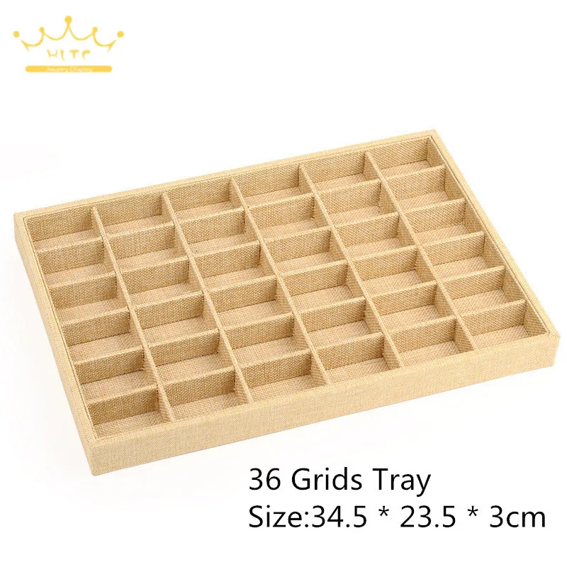 Ring Earring Tray Showcase Pendant Organizer Jewellry Display Holder Linen Jewelry Trays Series Necklace Display Holder