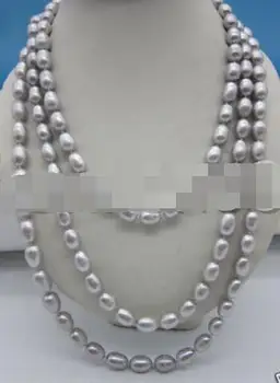 

50" HUGE 8-9MM NATURAL SOUTH SEA GENUINE GRAY PEARL NECKLACE