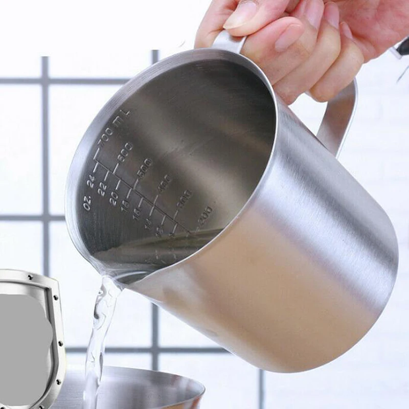 

Large Capacity Kitchen Practical Measuring Cup Thickened 304 Stainless Steel with Scale 1500ML 1000ML 500ML Measuring Tools CIQ