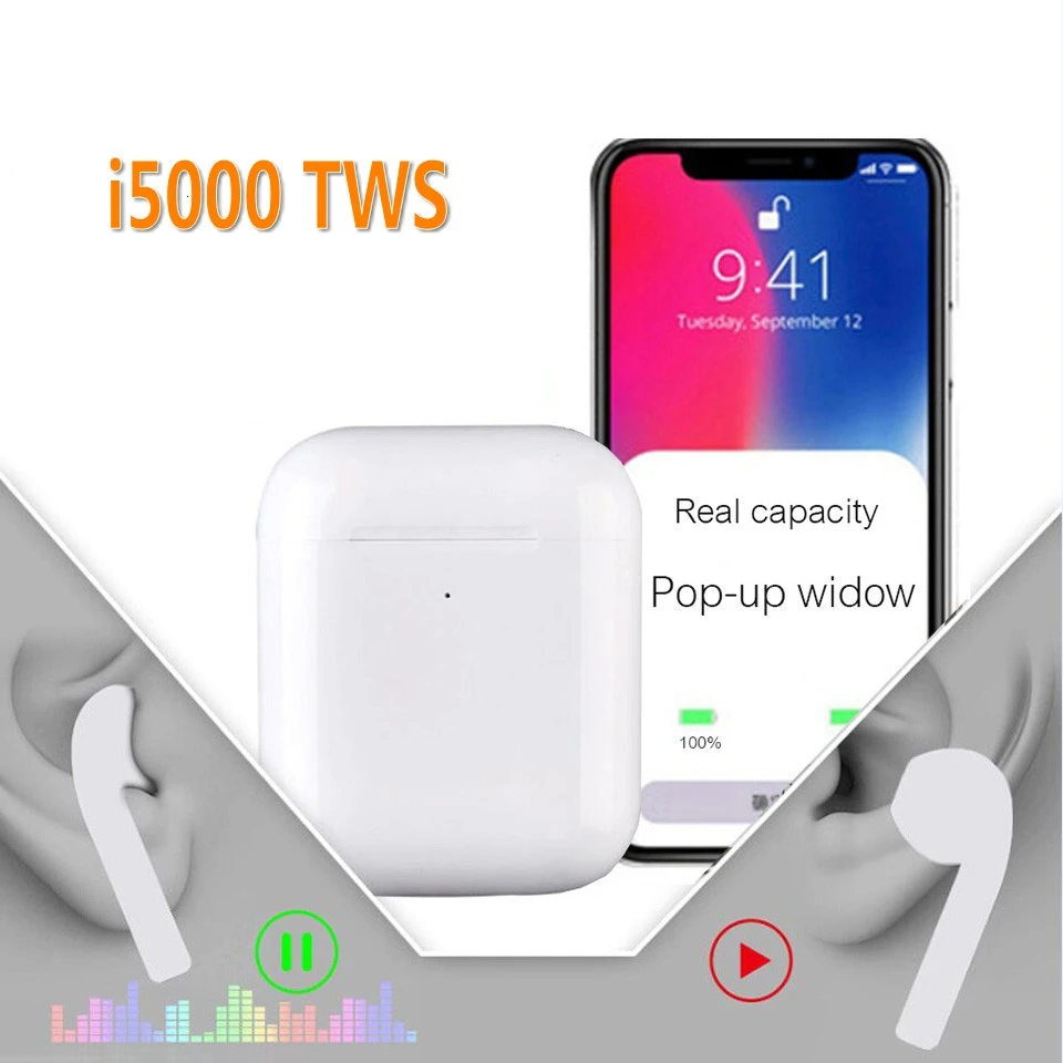 

i5000 TWS Bluetooth Earphone 5.0 Wireless Earphone Earbuds Headset For All Smart Phone PK i100 i200 i500 i800 i1000 i2000 TWS