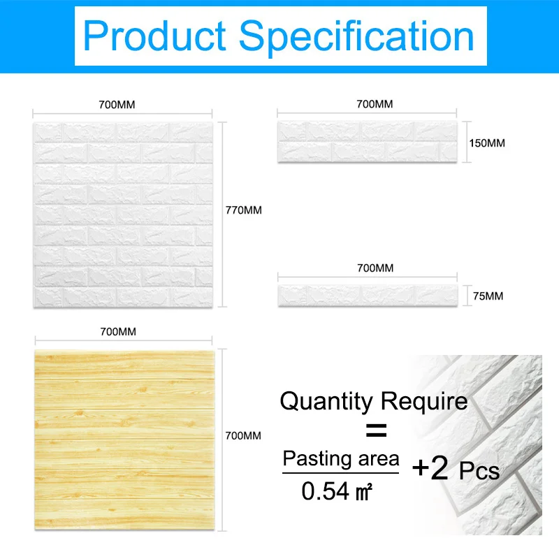 3D Wall Stickers Marble Brick Peel and Self-Adhesive Wall paper Waterproof DIY Kitchen Bathroom Home Wall Decal Sticker Vinyl