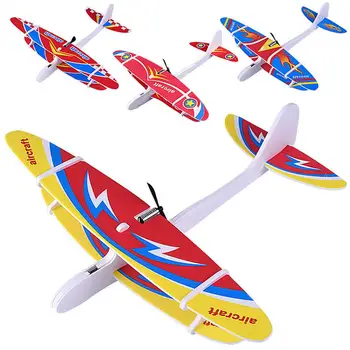 

RCtown Biplane Glider Foam Powered Flying Plane Rechargeable Electric Aircraft Model Science Educational Toys for Children