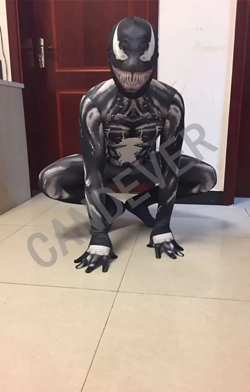 Детский костюм Человека-паука с симбиотом Веном, фильм Веном, косплей, черный костюм зентай, костюмы на Хэллоуин для мужчин, взрослых детей