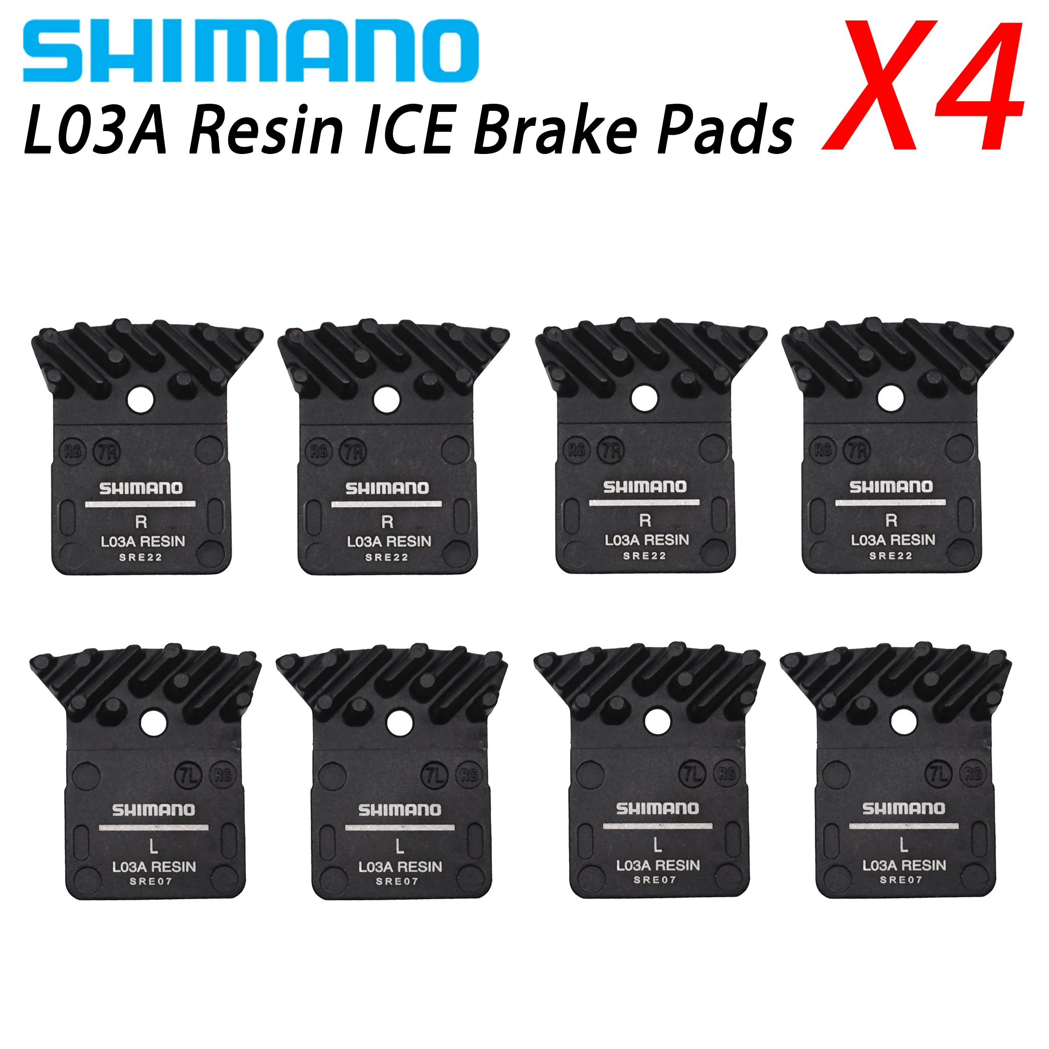 4 пары SHIMANO L03A смолы дисковые Тормозные колодки с ребра для плоское крепление BR R9170/8070/7070, RS805, BR RS505 шоссейных дисковых тормозов суппорты вверх L02A