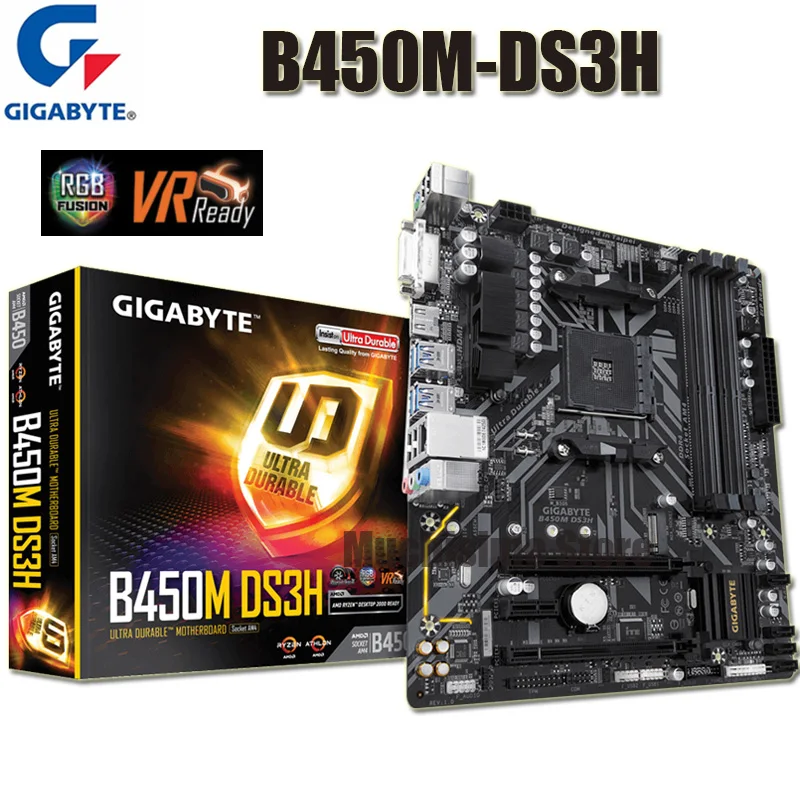 Socket AM4 Gigabyte B450M DS3H Motherboard DDR4