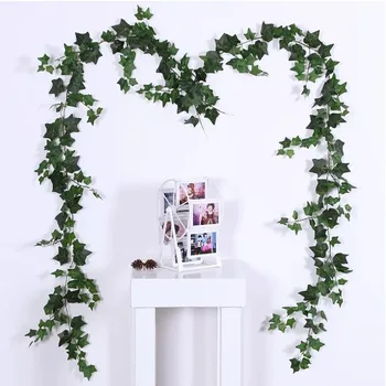 

2pcs/lot Wedding Party Favor Green Hanging Ivy Rattan Home Air Condition Tube Decor Plastics Vine Wall Decoration Artificial Pla