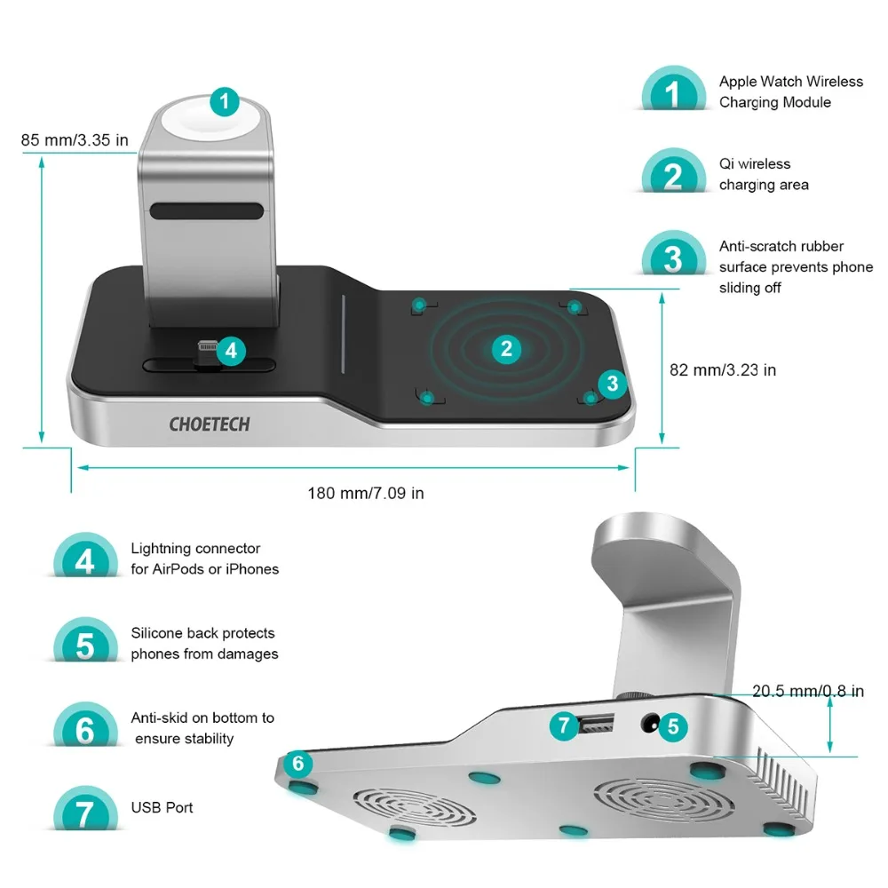 CHOETECH MFi Беспроводной Подставка для зарядки Apple Watch Зарядное устройство 5/4/3/2/1 серии магнитный Wirelss Зарядное устройство Подставка быстрой Зарядное устройство