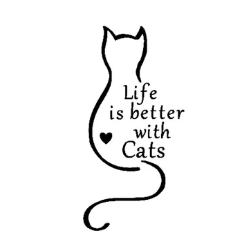 

Funny Life Is Better with Cats Car Stickers Waterproof PVC 16cm X 8cm