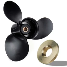 48-828154A12 9 X 8 Marine Boat Outboard Propeller For Mercury 6-15Hp Aluminum Alloy Standard Rotation 8 Spline Tooth 3 Blades