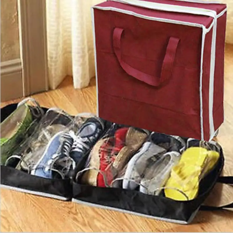 

Portable 6-layer Non-woven Shoe Box Shoe Bag Portable Foldable Storage Organizer Waterproof Non-woven Fabric
