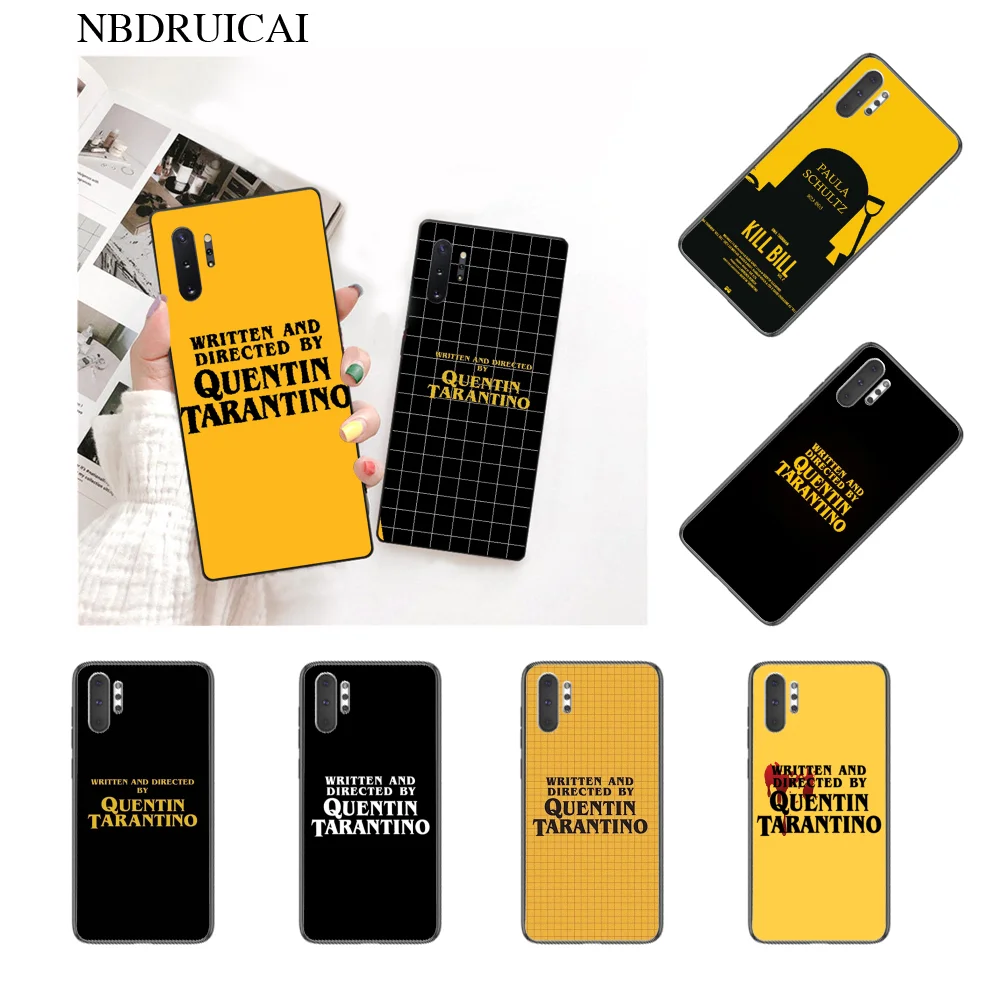 

NBDRUICAI Written Directed Quentin Tarantino Black TPU Soft Phone Case for Samsung Note3 4 5 7 8 9 10 pro J7 J8 2018 J4 J6 Plus