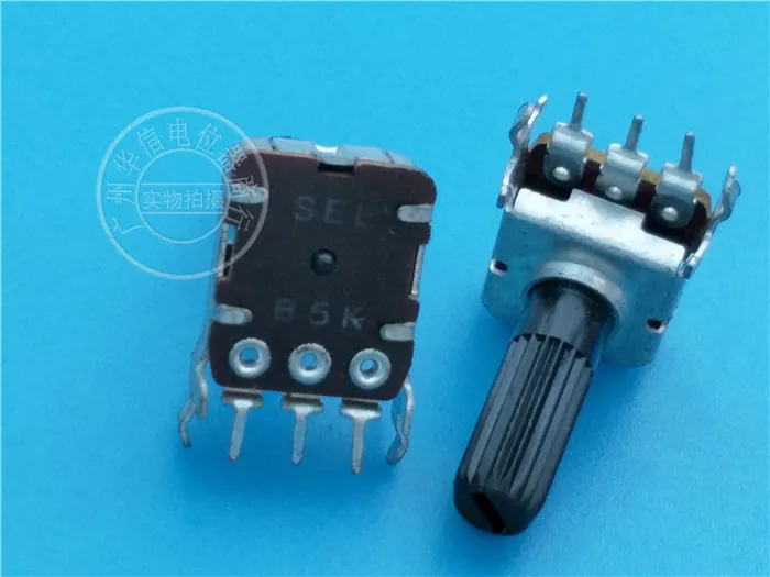 5pcs R1215N SEL 12-type square horizontal single potentiometer B5K / handle length 18MM knurled shaft
