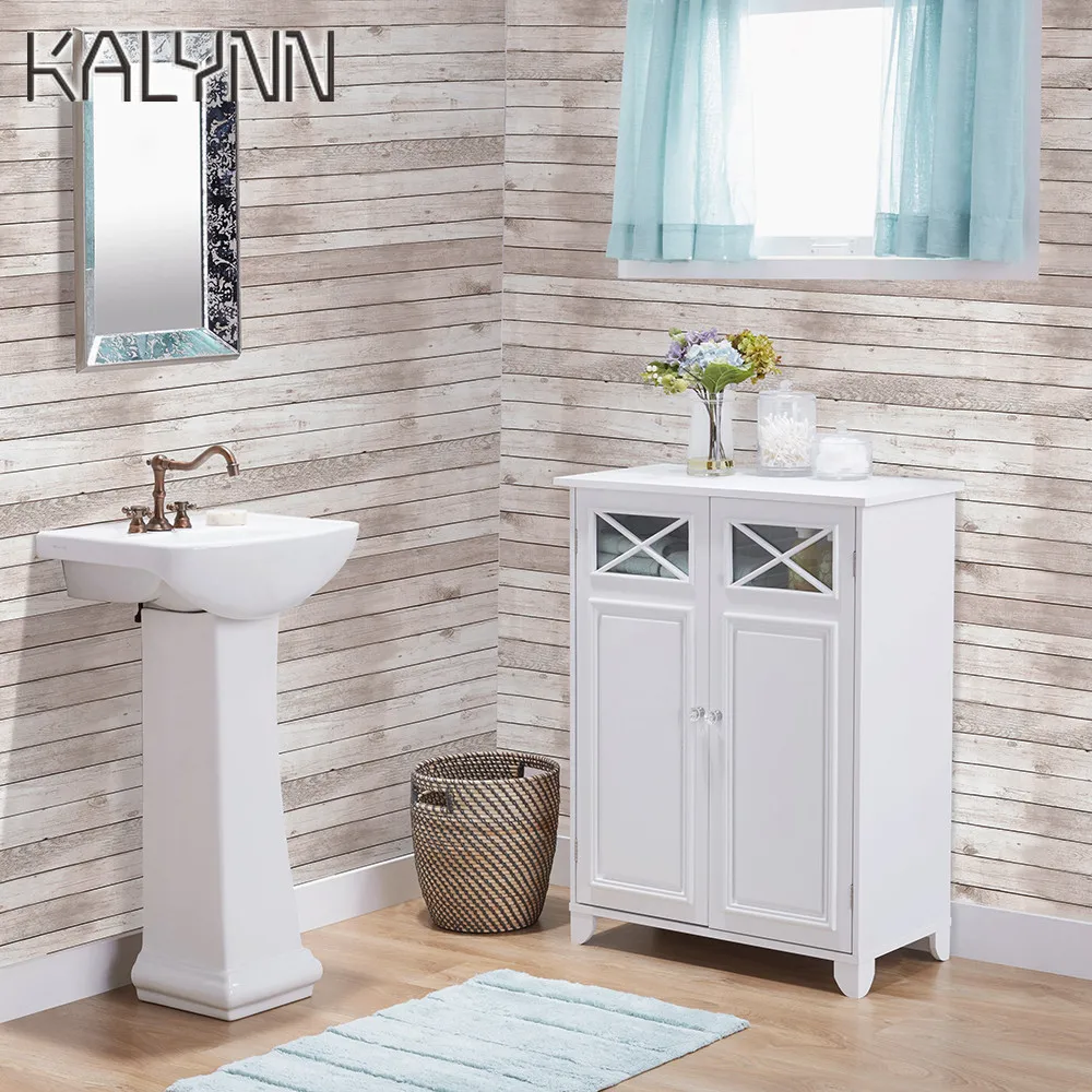 Self Adhesive Wallpapers 1.47x19.7ft White Wood Decorative Films Living Room Bedroom kitchen Home Improvement DIY Wall Stickers