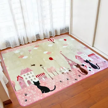 

Pink Cat/Brown Bear Cartoon Rug Soft Cozy Coral Fleece Thicken Kids Children Play Crawling Carpet for Living Room Large Rugs