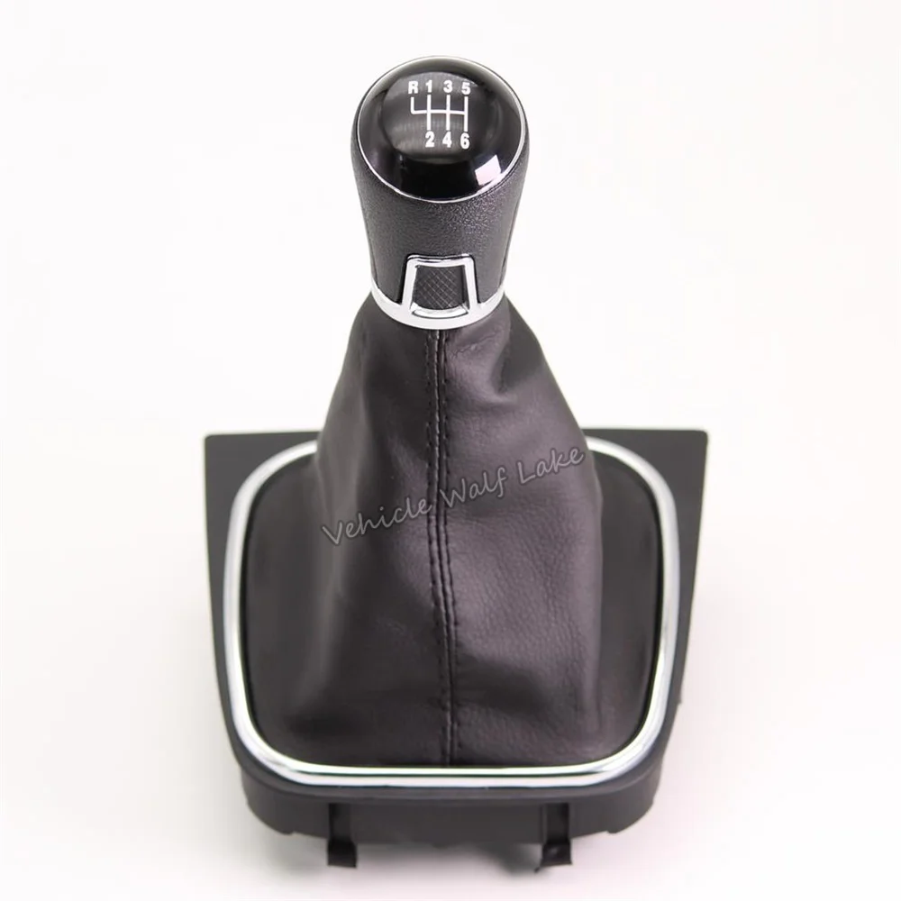 MT Gear Shift Knob for Volkswagen VW Golf 5 6 Golf5 Golf6 Gearshift Shifter Lever Stick Leather Gaitor Boot Base Frame Arm Pen