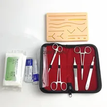 Kit de treinamento de sutura de ensino pele operar sutura prática modelo treinamento almofada agulha tesoura