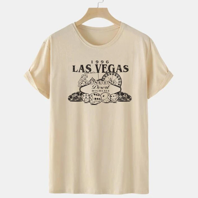 Las vegas gráfico topo verão vintage estético algodão solto tshirt